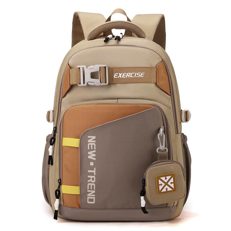 Школьный рюкзак для старшеклассника, цветной блок, большой вместимости, прочный рюкзак