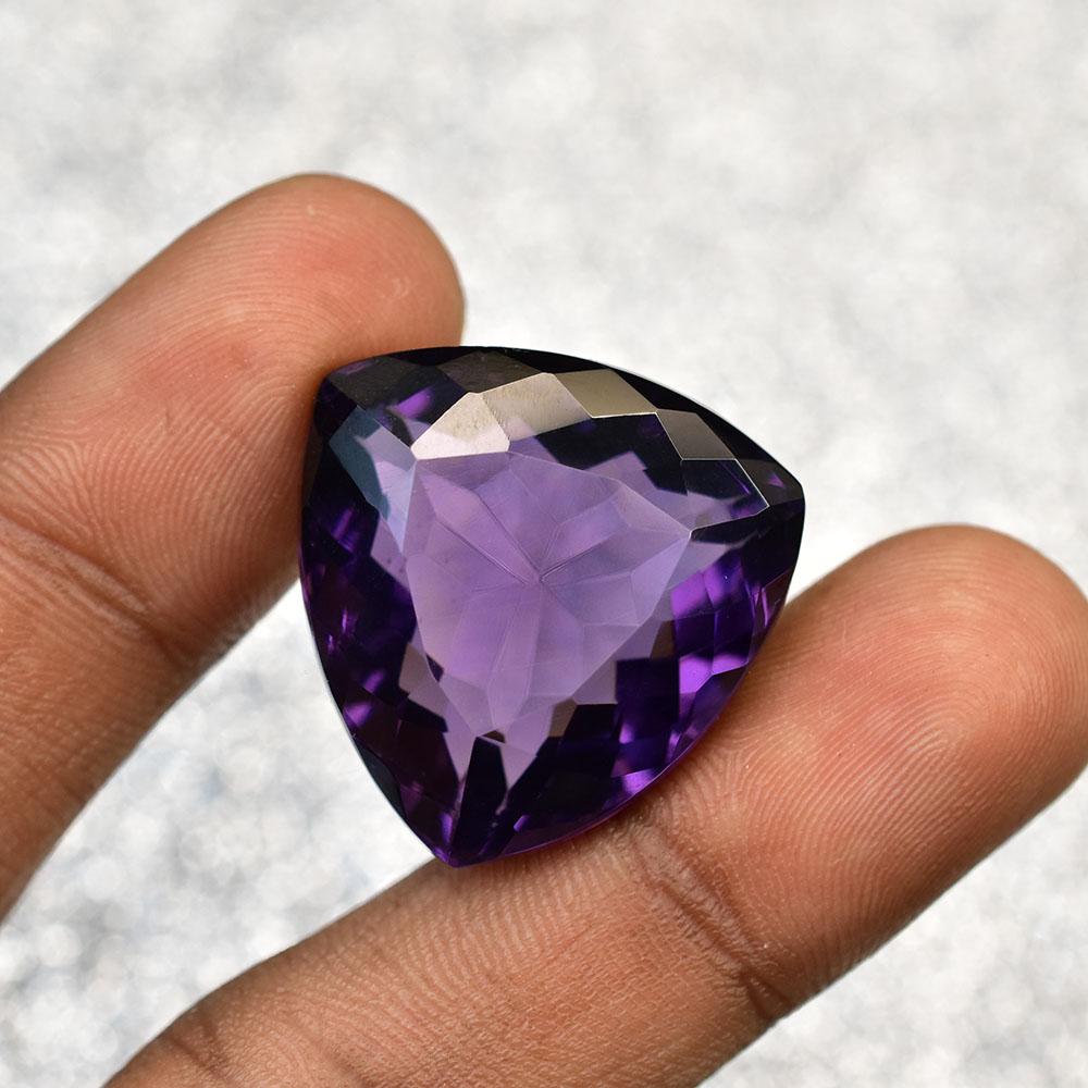 Natural Purple Amethyst Loose Gemstone 50 ct Trillion Cut Jewelry Making for Jewelry Making Projects