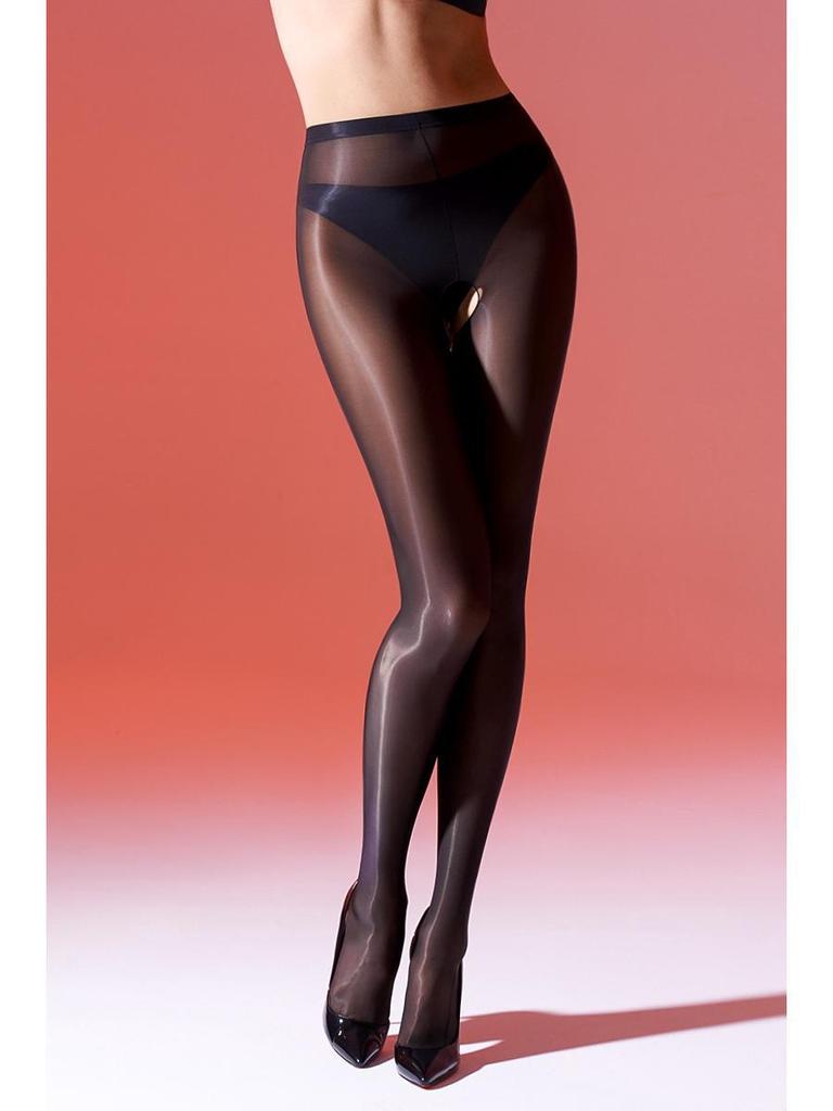 Серия «Крыло Цикады»: Шелковистые блестящие чулки высокой плотности с мягким марлевым комбинезоном