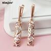 SIMJOO Цвет Розового Золота Популярные Полые Резные Двойные Цветные Серьги-Подвески