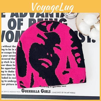 Вязаная шапка для мужчин и женщин с вышивкой мультяшного персонажа для осени, для улицы, для повседневной носки, для тепла