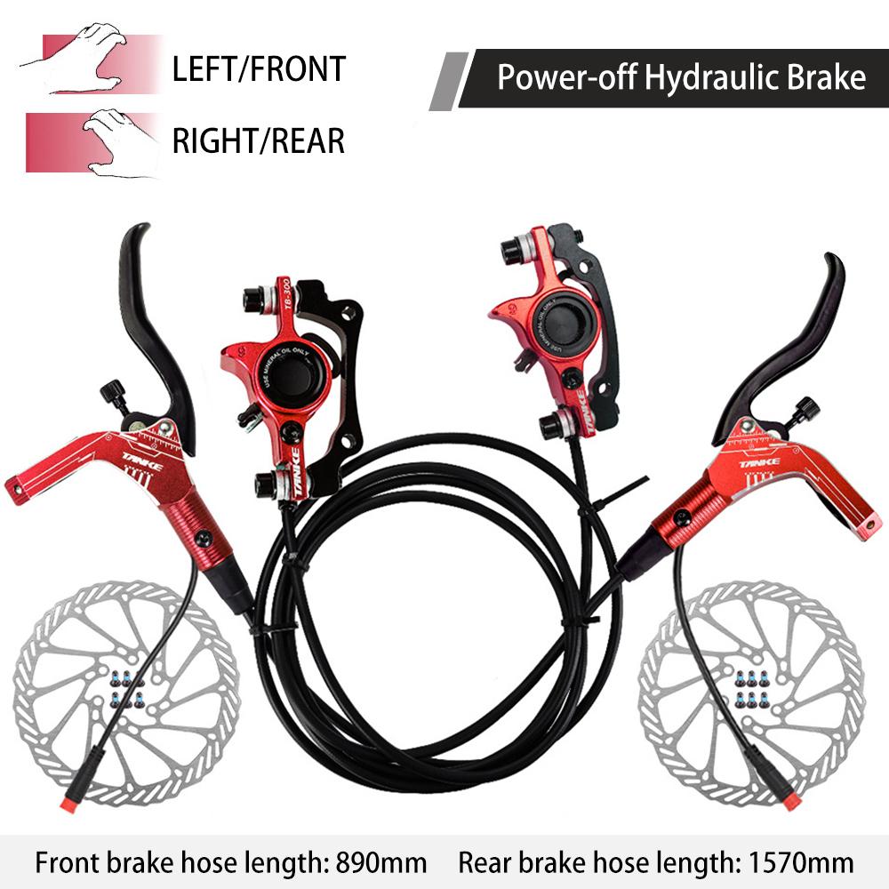 E Bike Hydraulic Brake Set with 160mm Rotors Front and Rear Hydraulic Disc Brake Caliper Lever for Electric Bike