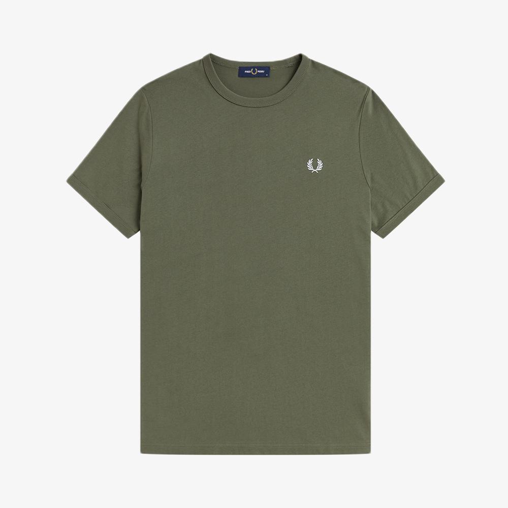 Fred Perry [Спорт] Футболка с контрастной отделкой - Лавровый зеленый Afpm2613519-W19