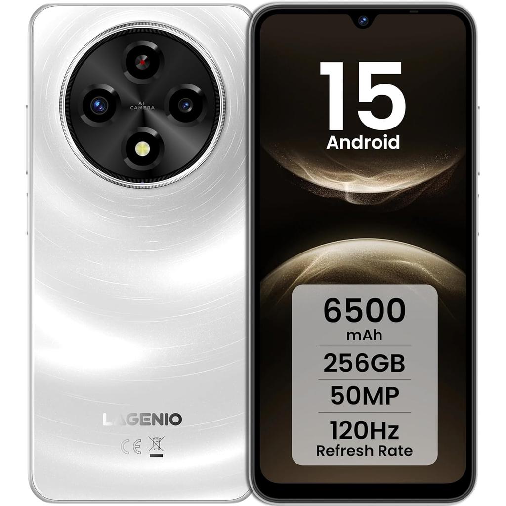 Смартфон LAGENIO A12 Pro, 6,9-дюймовый HD-экран, 24(8+16)ГБ 256 ГБ/1 ТБ, Android 15, Аккумулятор 6500 мАч, 4G