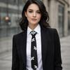 Black Long Necktie Korean Style Decoration Shirt Tie Clothing Decoration Rhinestones Tie  Men