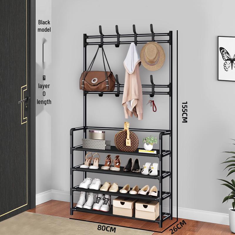 Современная многофункциональная металлическая вешалка для обуви и одежды: Напольная, Простая, Минималистичная система хранения для обуви и одежды