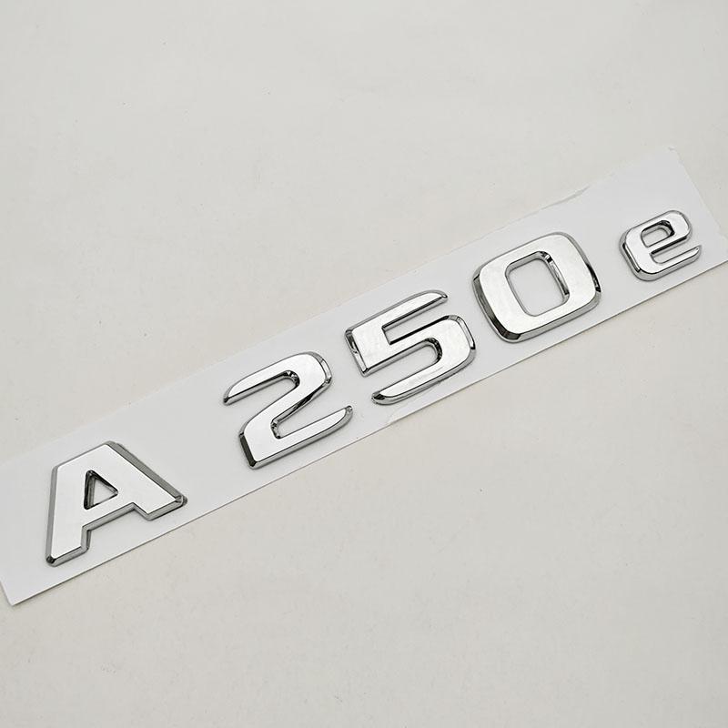 BRI4  NEW 3D ABS Car Letters Logo A250e Badge Sticker Rear Trunk Emblem Decals For Mercedes Benz A250e W177 Tail Marking