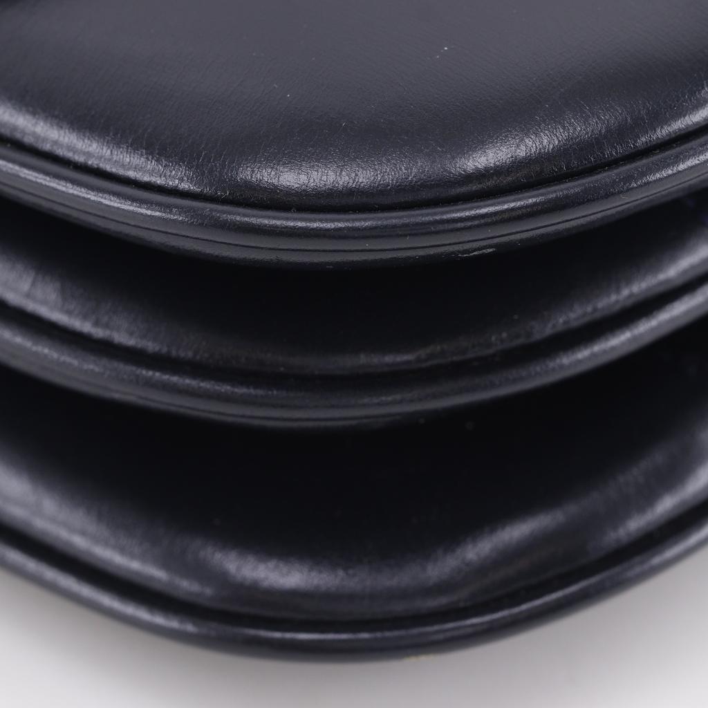CELINE Triomphe Shoulder Bag vintage 2-way clutch black Calfskin Women Used