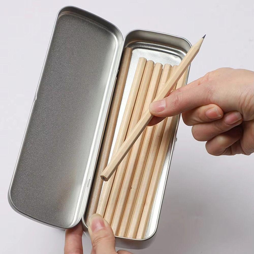 1 шт. Новая прямоугольная металлическая пеналь для ручек, пенал для перьевых ручек, вместительный пенал, универсальная жестяная коробка