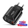QC3.0+PD 25W High-Power Fast Charger with EU, US, UK Plug Options