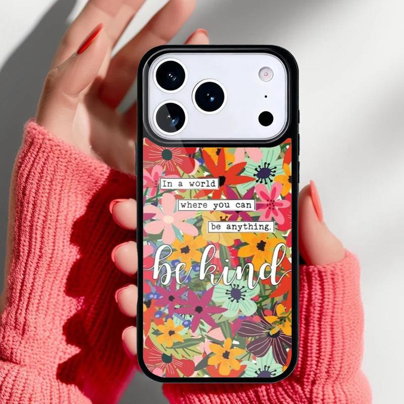 Мягкий чехол для телефона 'Будь добрым' для iPhone 17 16 15 14 13 Pro Max Задняя крышка для 12 11 Pro Coque