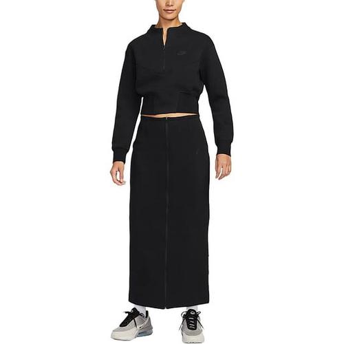 Nike Женский укороченный топ с молнией на половину Sportswear Tech Fleece HJ1032-010