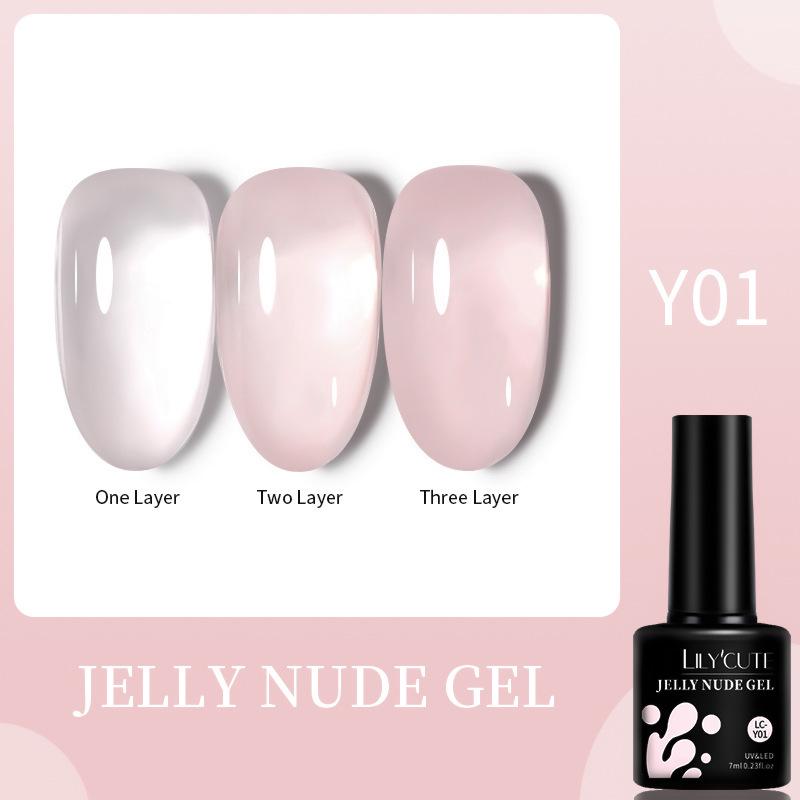 LILY'CUTE Розовый полупрозрачный гель-лак - Серия Ice Sheer Nude & Rose Jelly