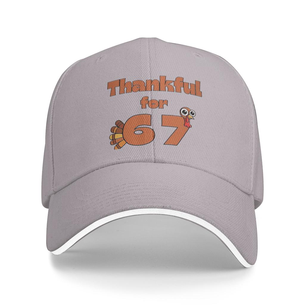 Thankful for 67 Meme Turkey Thanksgiving Casual Baseball Cap Summer Trucker Hat Outdoor Sports Snapback Cap Men Baseball Caps