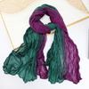 Trendy Gradient Cotton-Linen-Silk Scarf/Shawl for Women - Sun Protection & Dual-Use for All Seasons