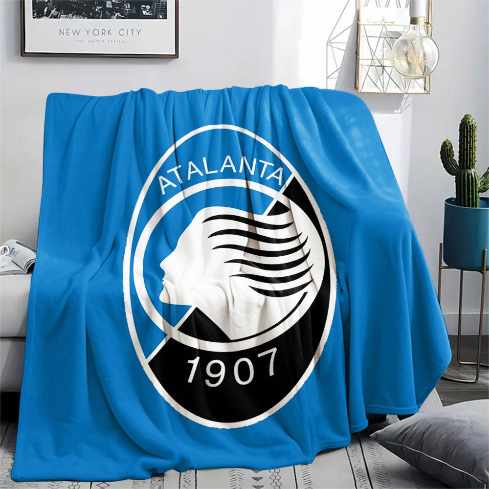 Atalanta BC Printed Flannel Blanket, soft throw for bedroom sofa, washable,soccer fan merchandise, great gift.