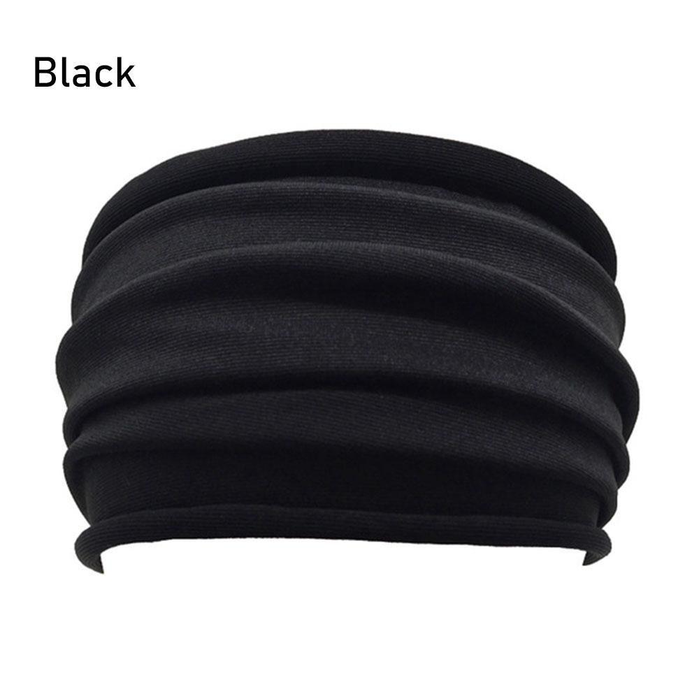 Nonslip Elastic Fold Yoga Hairband Stretch Hair Band Turban Running Headwrap Wide Sports Headband
