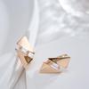 Modern Geometric Design With Square Zircon Earrings for Women Rose Gold Color Personality Jewelry