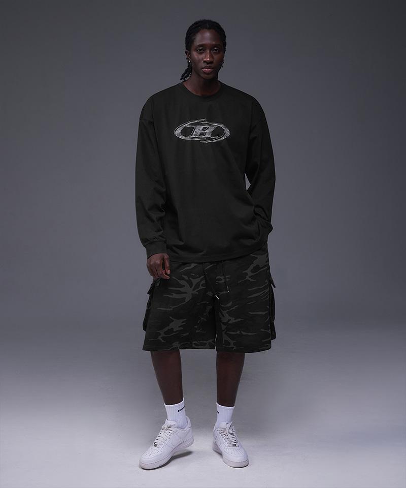 BORN TO WIN Camo B Logo Long Sleeve [Black]