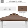 3x3 m Double-Tier Canopy Top Replacement-Coffee