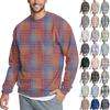 Мужская повседневная мода удобная клетчатая круглая горловина пуловер толстовка свитшот
