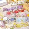 Washi Tape Yellow Purple Flower DIY Decorative Masking Sticky Adhesive Tape for Scrapbooking Phone DIY Decoration