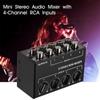 4-Channel Passive Mixer Small Mixer Mixer Stereo Dispenser Mixing Console for KTV Home Stage Stereo Music Sound Card