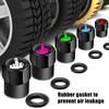 AUTCOAT 4Pcs/Set Tire Valve Caps,Premium Metal Rubber Seal Tire Valve Stem Caps Dust Proof Covers Universal Fit for Cars Valve Stems 1