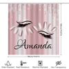 Luxury Pink Sparkling Shower Curtain Custom Name Printed Waterproof Bath Rug Cover Home Decor Bathroom Accessories