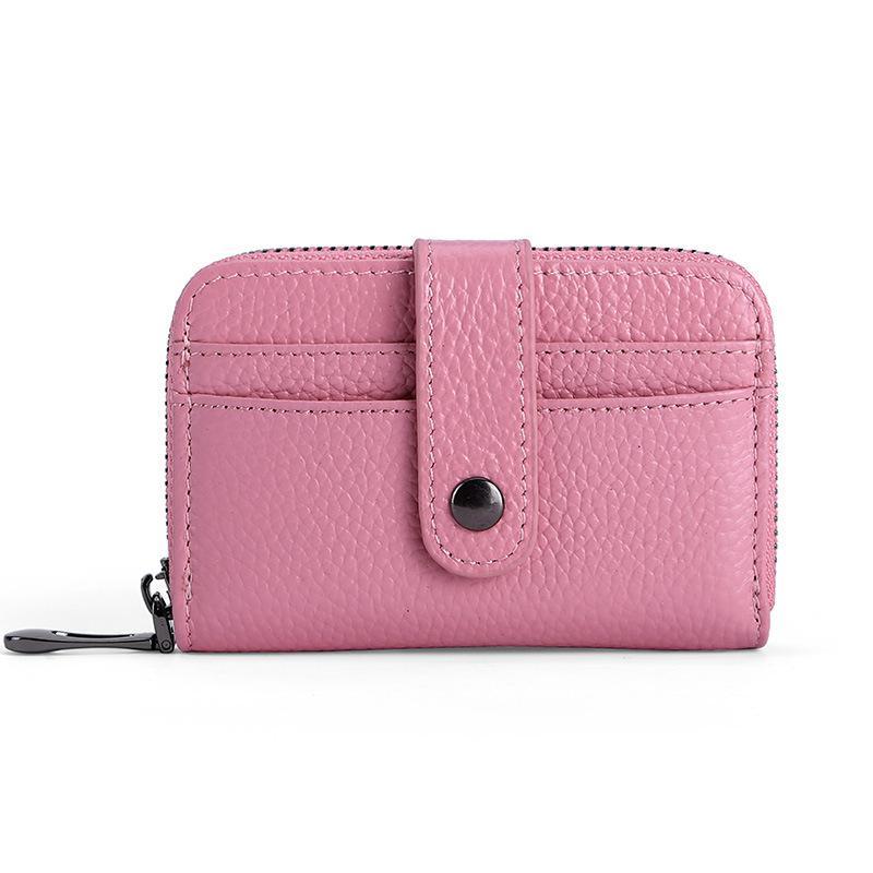 Мини-держатель для карт из натуральной кожи с застежкой-молнией, первый слой из коровьей кожи, для организации нескольких карт