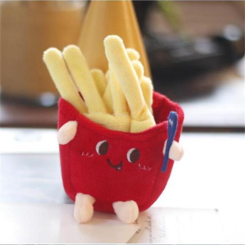 11CM Creative Bread Plush Toy Hamburger Bag Pendant Key Chain Chicken Leg Doll Stuffed Food Pendant For Christmas Gifts