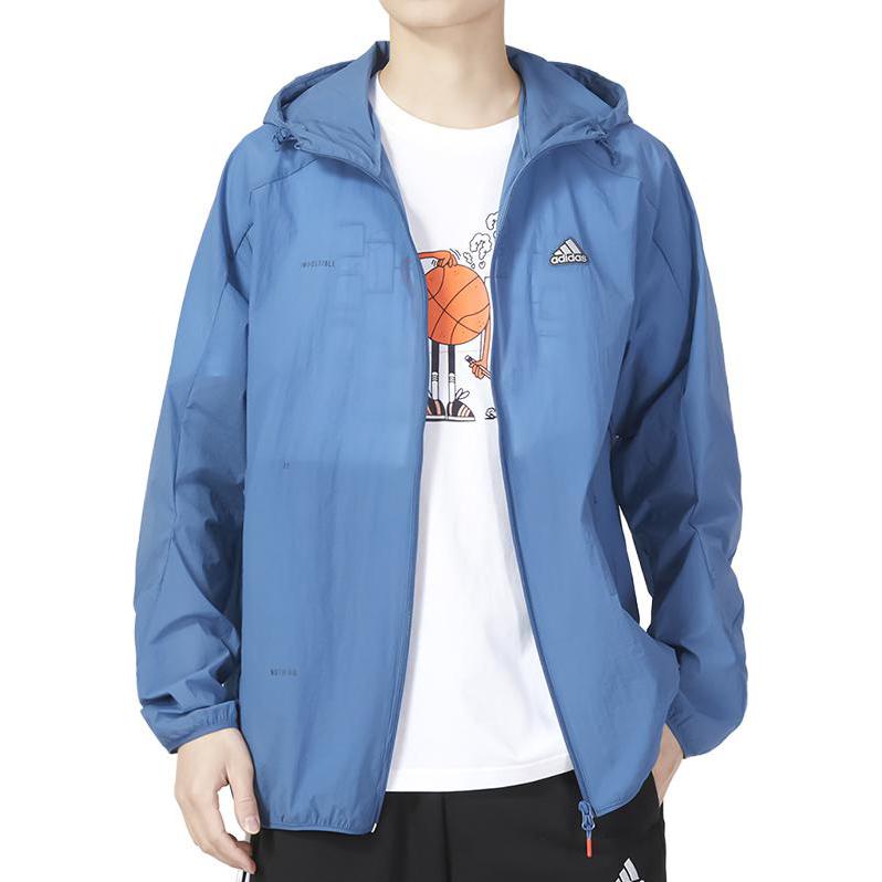 adidas Куртки Мужские Синие С Капюшоном Умеренные Другие IA8149