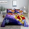 Christmas Carriage 0.9/1.2/1.5/1.8/2.0m Digital Printing Polyester Bed Flat Sheet With Pillowcase Print Bedding Set