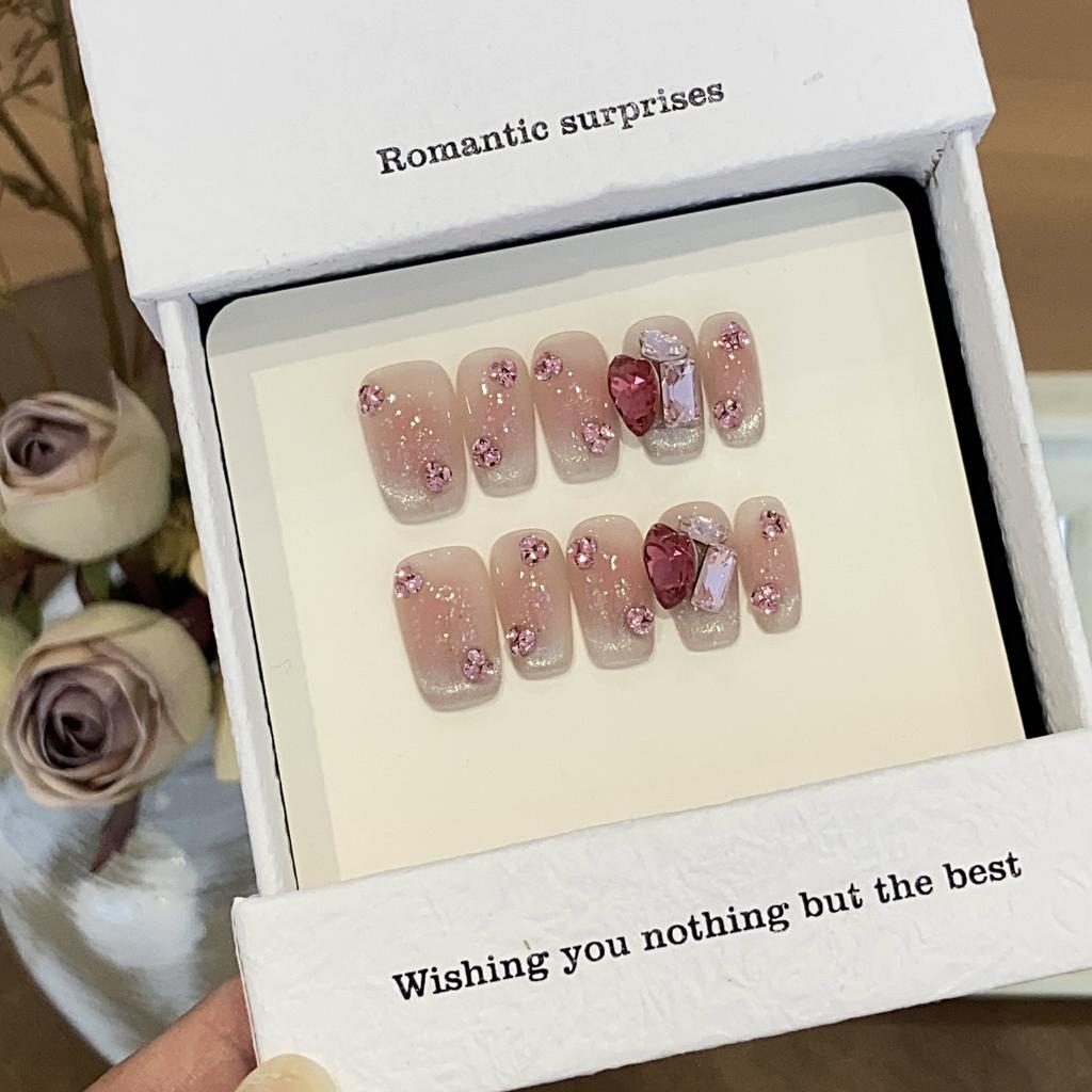 Pure Blush Peach Full of Stars and Stars Love Star Pink Cat Eyes Peach Shy High-end Wearable Nail Film