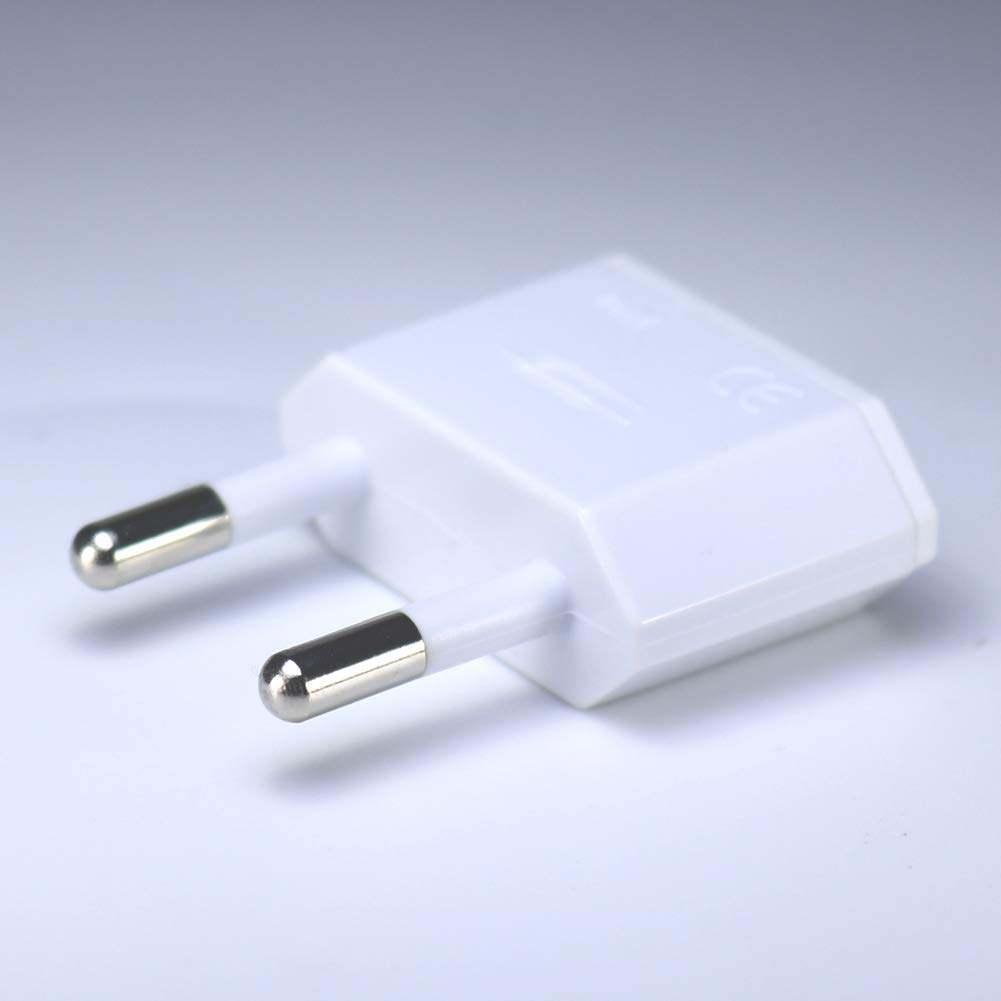 Lingzaling Europe Outlet Conversion Adapter for Overseas Travel Power Conversion Plug C Type Set of 2 (White)