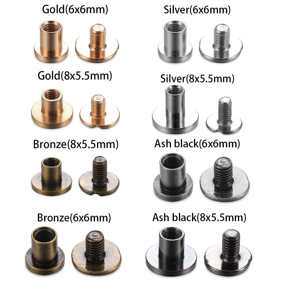 10sets Shoes DIY Decoration Nail Garment Leather Craft Nail Rivets Cloth Button Screw Brass