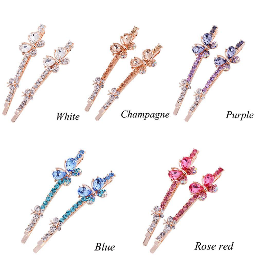 1 пара модных головных уборов с блестящим краем, заколка-заколка для волос со стразами и кристаллами в виде бабочки