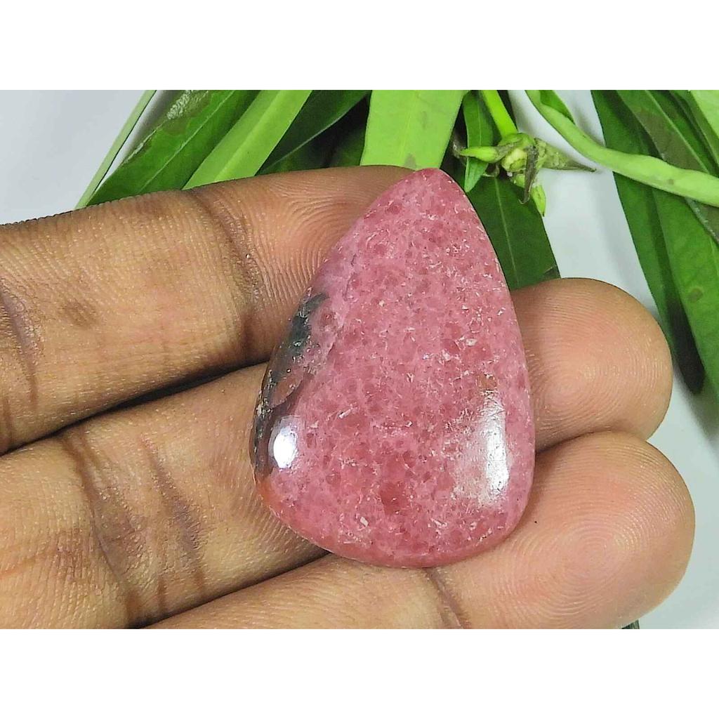 24X35X05MM Natural Red Rhodonite Quartz Pear Cabochon Loose Gemstone SK-3757