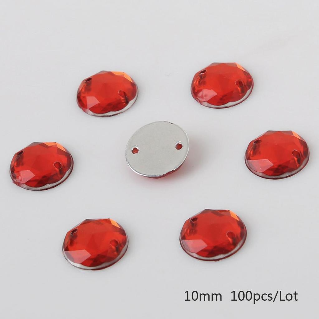 8/10/12mm Sewing Flatback Rhinestones Round Acrylic Beads Sew On Strass Crystal Stones For DIY Craft Scrapbook Decoration