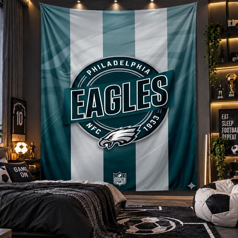 Wall Hanging Tapestry Philadelphia Eagles Print Cloth for Living Room Bedroom Home Decor