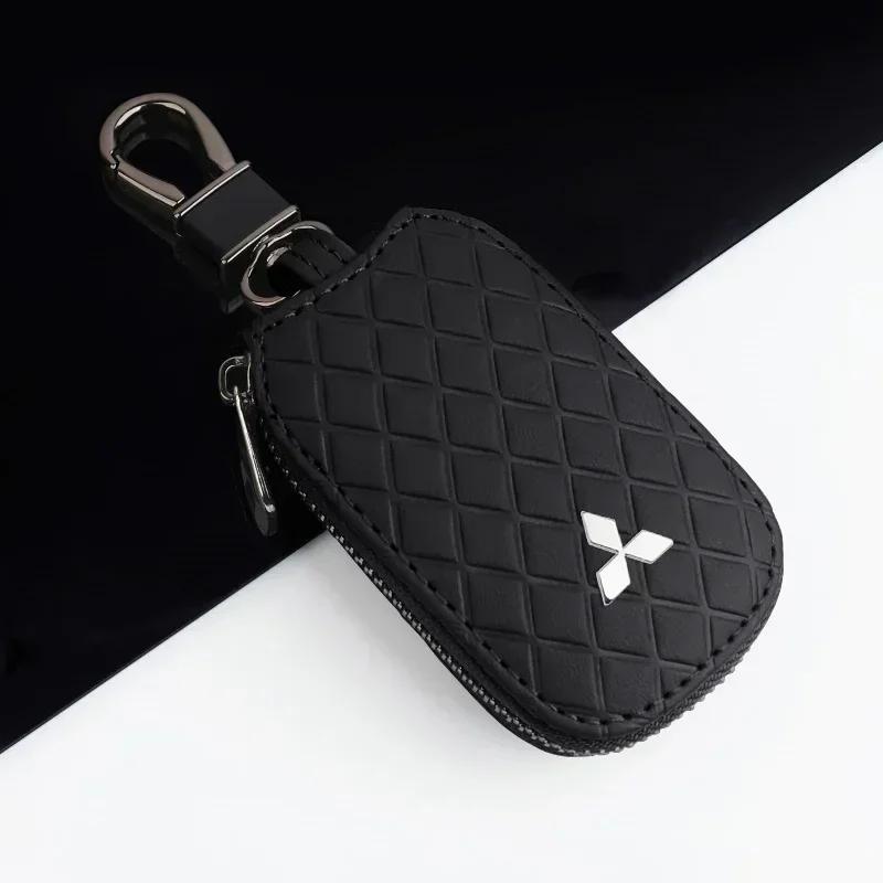 wszm6 Universal Leather Car Key Protector Case for Mitsubishi Pajero L200 Triton Outlander Lancer Accessories