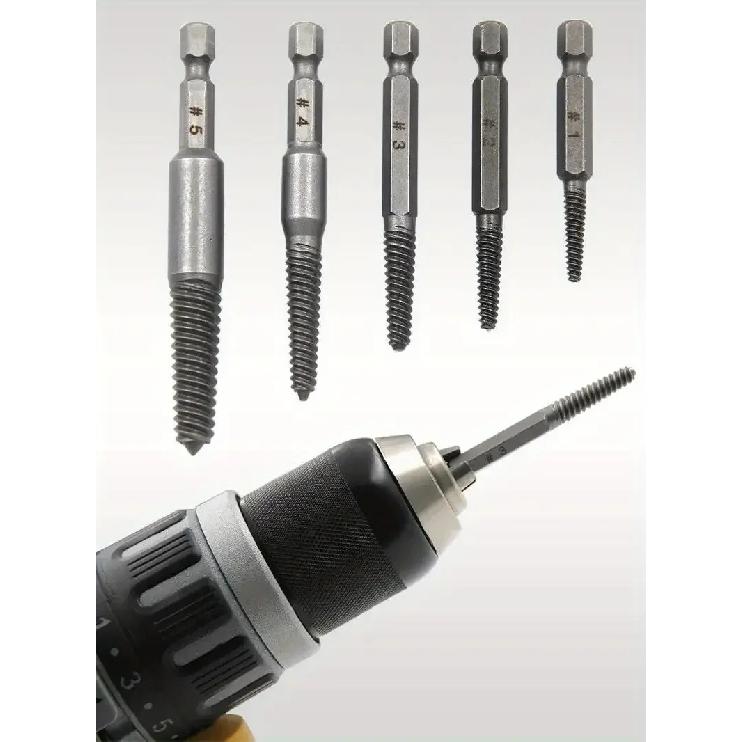 10pc Hexagonal Shank Broken Head Screw Extractor Screw Broken Head Screwdriver for Taking out Electric Drill Tool Set