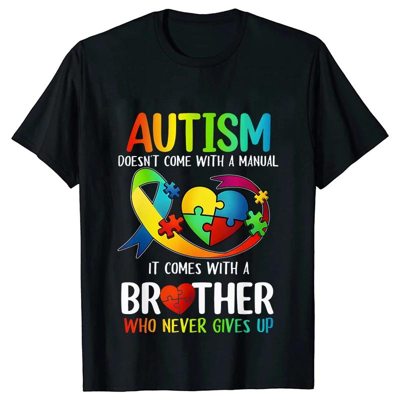 Men's T-shirts Autism Mom Dad Clothing Autism Awarenes Family Tshirts Short Sleeve Clothes Family Matching Clothing Unisex Tees
