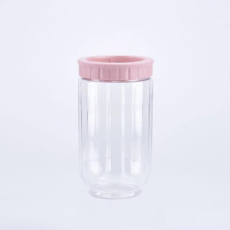 Kitchen Transparent Food Storage Container With Lids Durable Seal Pot Cereal Grain Bean Rice Sealed Plastic Milk Powder Jar