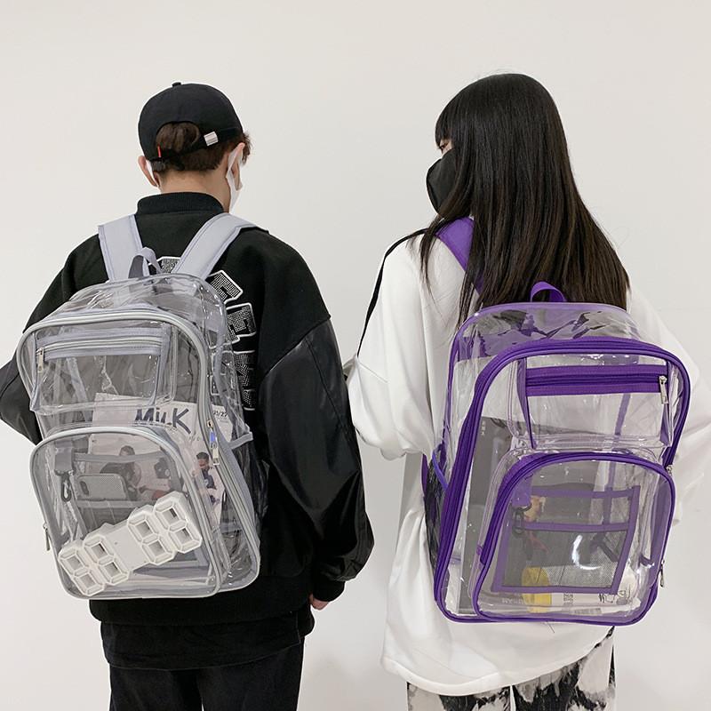 Pvc Transparent Backpack With Waterproof Design For Daily Use And Laptop