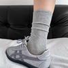 Ladies Spring and Summer Thin Flat Boneless Breathable Solid Color Tube Cotton Socks