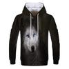 Spring Autumn Hooded Sweatshirt 3D Digital Printing Unisex Hoodies Men Women Wolf Fashion Loose Pullover