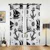 Роскошные оконные занавески с маяком, кораблями и якорями для гостиной, спальни, домашнего декора, кухни, оконные шторы