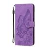 (Purple) Case for Google Pixel 7 Big Butterfly Kickstand Protective Leather Wallet with Card Slot Stand Flip Phone Case
