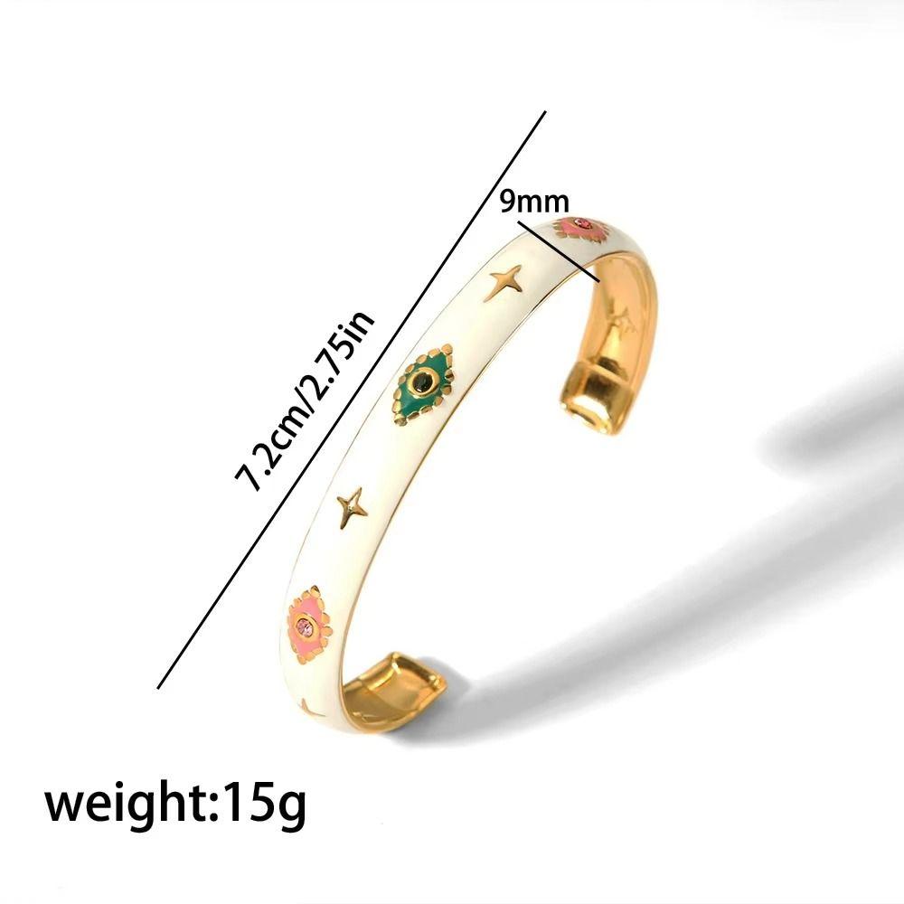 Pink Green Rhinestone Women's Bangle Devil's Eye Demon's Eye Bracelets Cuff Bracelet Girls Gift